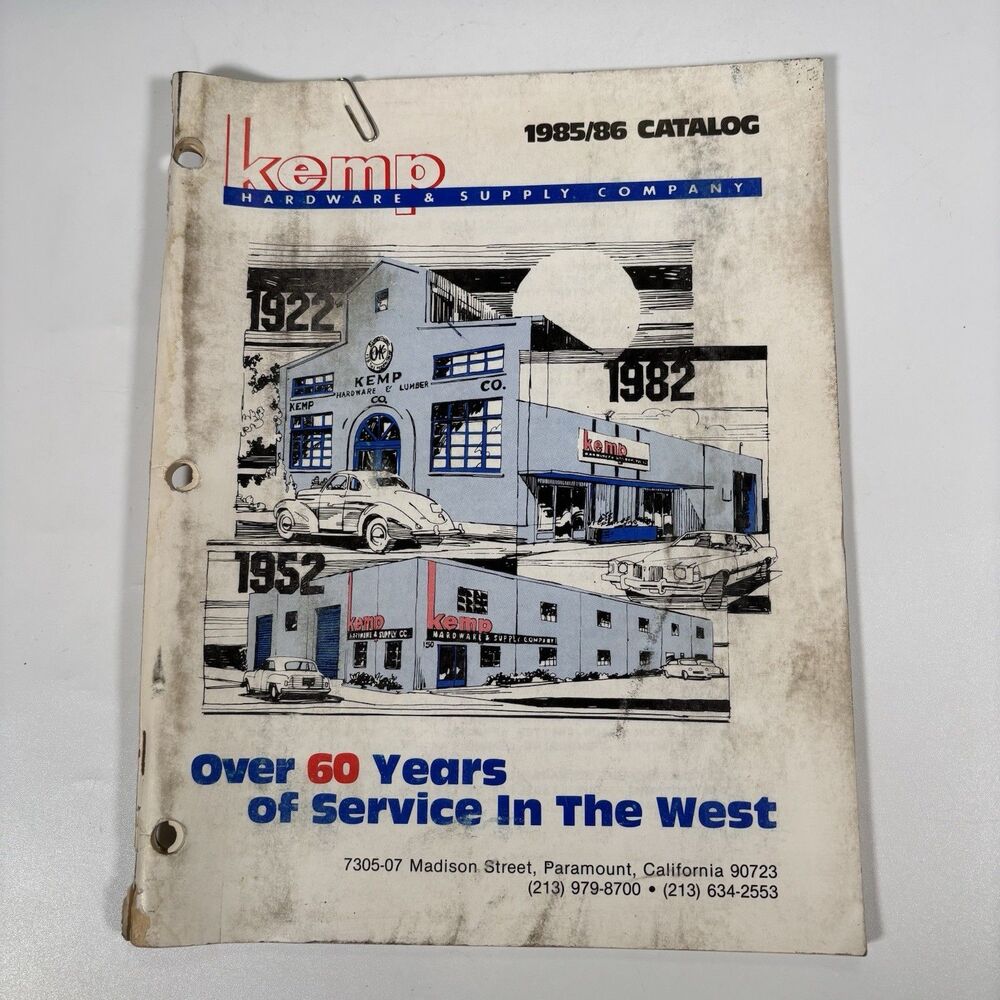 kemp hardware & supply company catalog 1985 1986 Vintage Paramount CA Hinges Ad